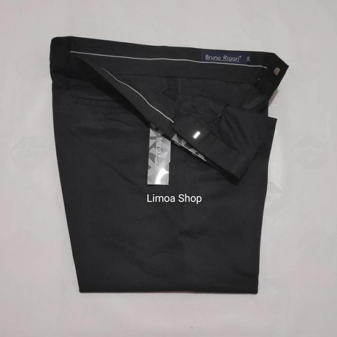Celana Pria Formal Celana Pria Formal Slim Hitam Warna Hitam Fit Merk Bruno Rigari