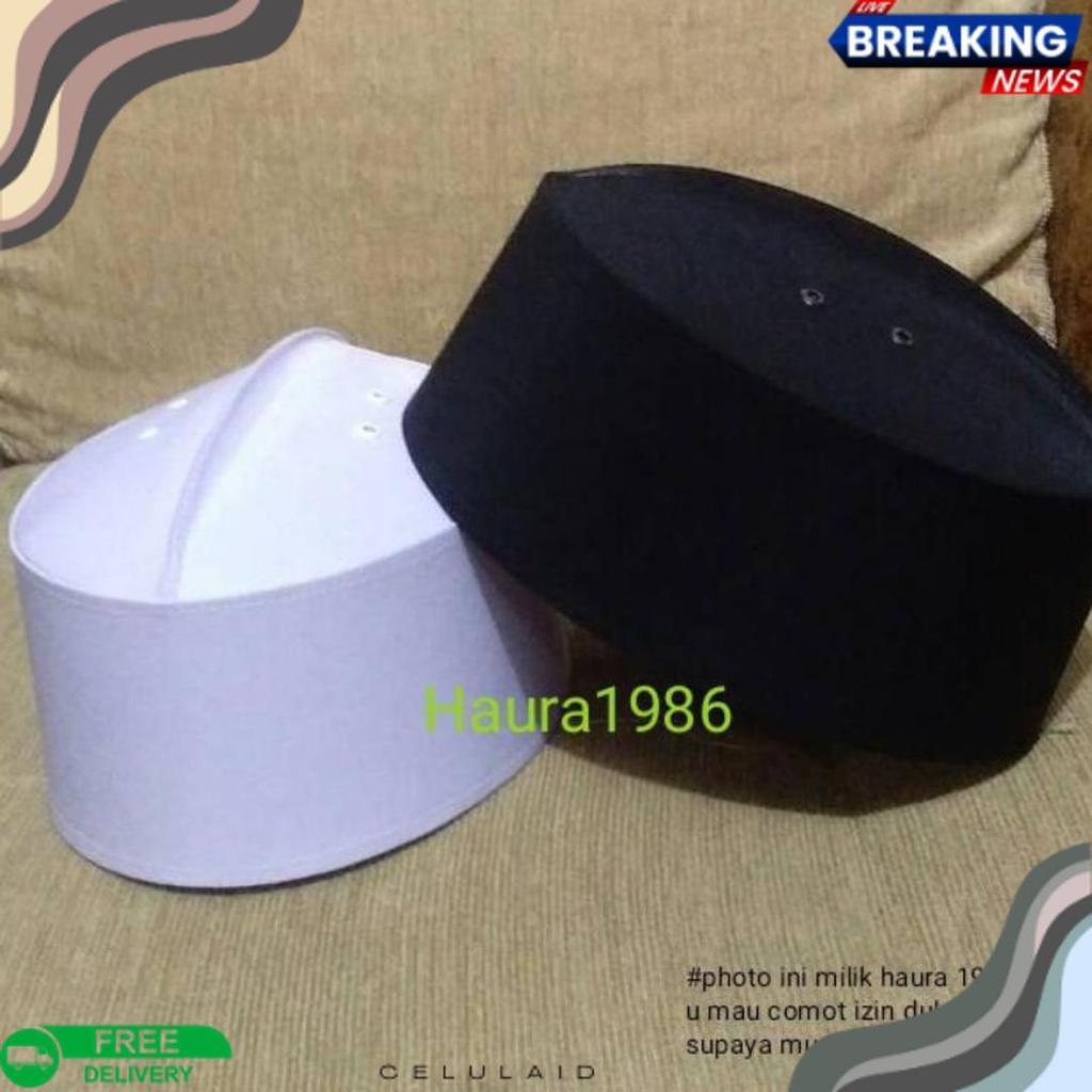 Terlaris Peci Putih Polos Dan Peci Hitam Polos Super /Peci Assagofah