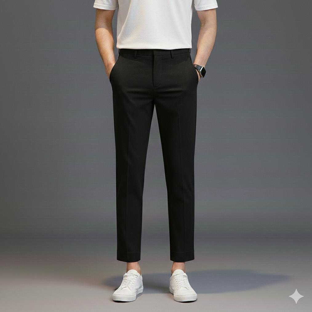 100% Aman Celana Ankle Pants Pria Casual Formal Kantor Semi Wool Lebaran