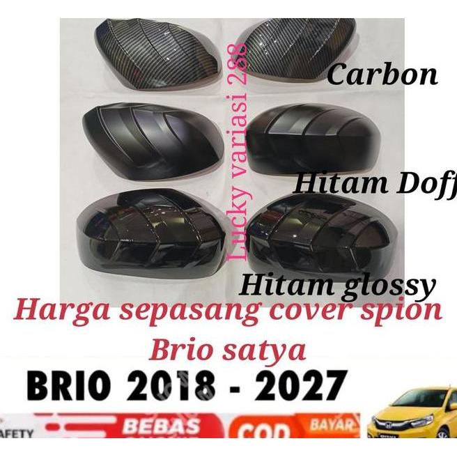 Cover Spion Mirror E 2018 Hitam Tutup Honda Brio Satya 2018-2025 Up Carbon