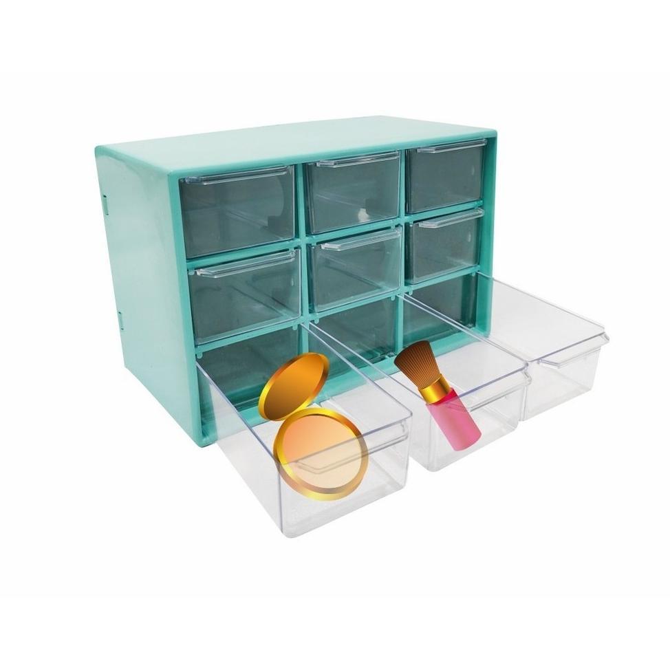 Murah Kotak Serba Guna 9 Sekat / Rak Mini 9 Sekat / Kotak Penyimpanan / Kotak Laci Perhiasan Mini Se