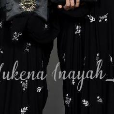 Mukena Terusan Couple Dewasa Remaja Inayah Bordir Ranting Cemara