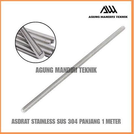 Asdrat Stainless M4 Stud Bolt Long Drat M4 As Drat 1 Meter Stainless