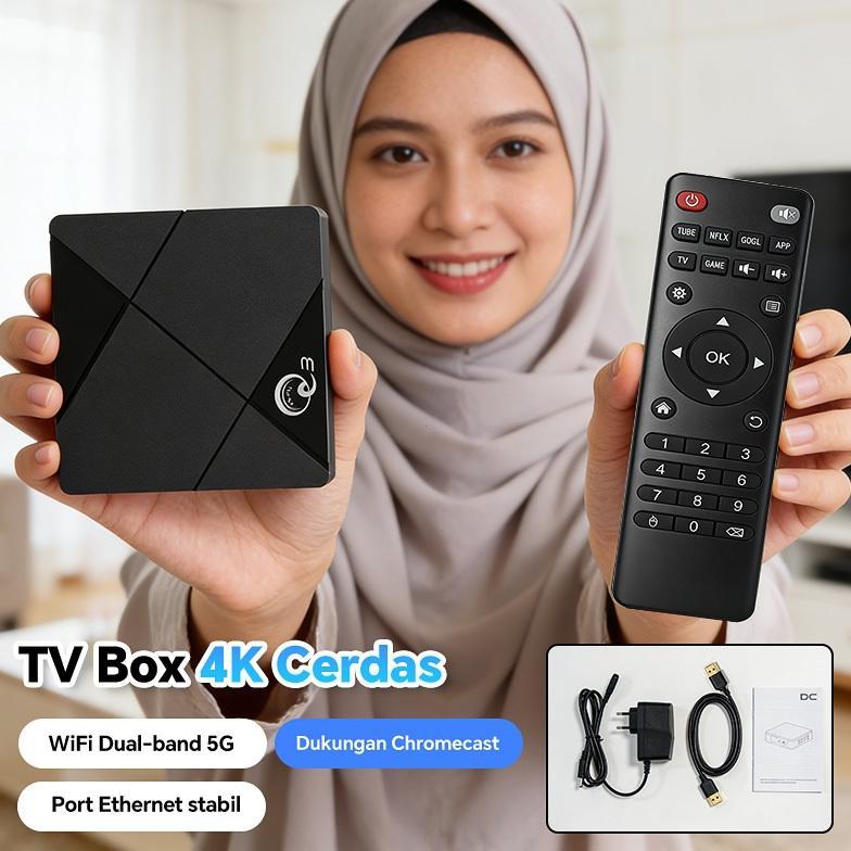 BESTPROMO Baru Pro Android Tv Box 2.4&5G Dual Band WiFi Smart Kotak Android 14.0os Bluetooth STB 4K 