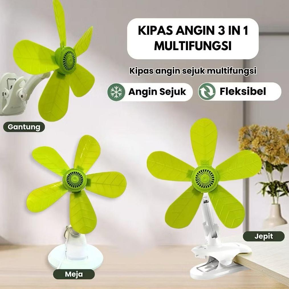 NEW KIPAS ANGIN 3 IN 1 MULTIFUNGSI KIPAS MINI FAN JEPIT TEMPEL MEJA KIPAS ANGIN LISTRIK GANTUNG DAN 