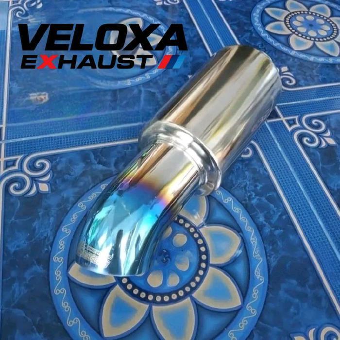 Knalpot Racing Mobil Js Racing Pelangi Biru Mini/Baby/Pendek Original Dan Terpercaya