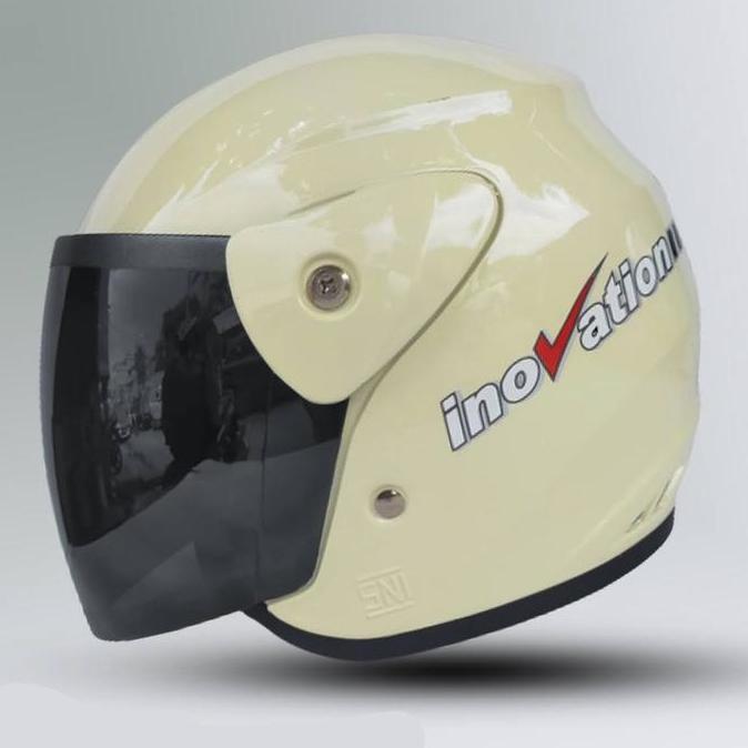 Helm Half Face Inovation KACA HITAM Murah SNI Dewasa Full Leher Mirip Dengan Helm Gm Evo Pria Wanita