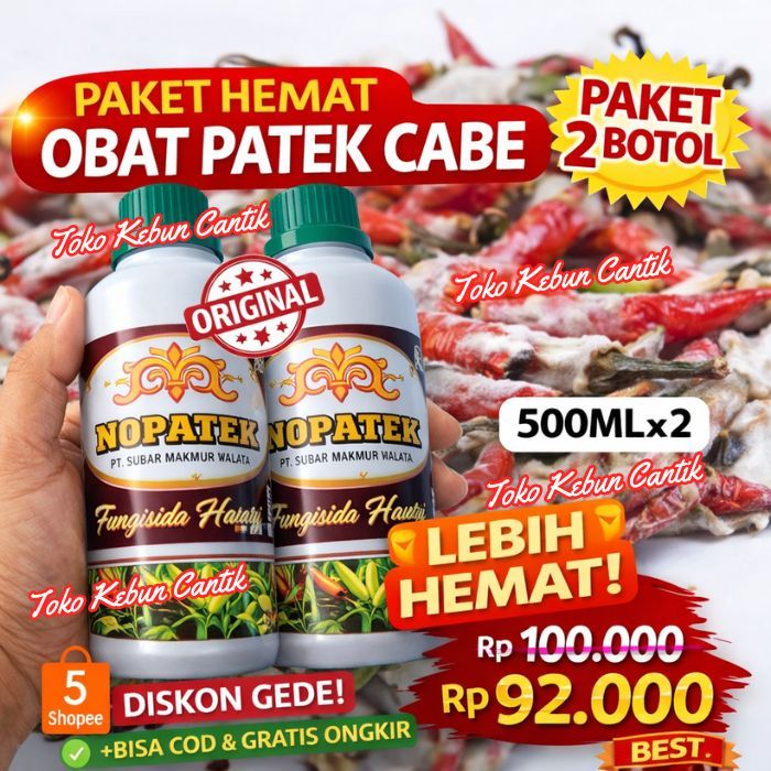 Fungisida Patek Cabe NOPATEK 500ml x2 Botol – Obat Antraknosa Cabai