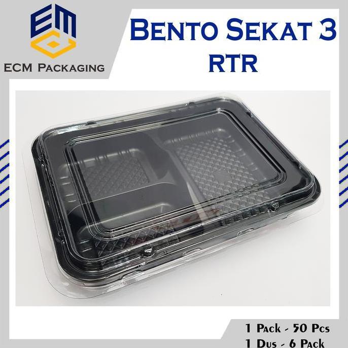 MIKA BENTO SEKAT 3 RTR224 50PCS | MIKA BENTO SEKAT 3 HITAM KODE 1058
