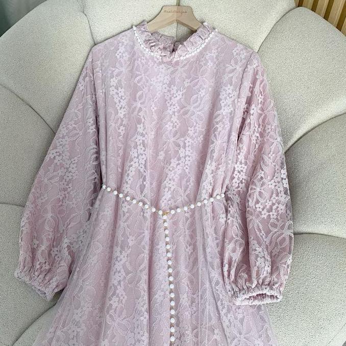 Seraya Dress gamis lebaran raya brocade tulle Cantik Fit Muslim Panjang Wudhu Brokat Gaun Mewah