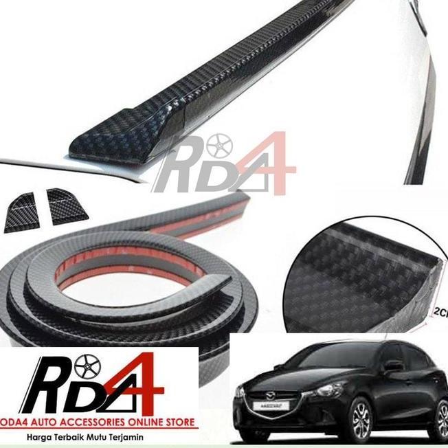 Mazda 2 Mini Ducktail Spoiler Lips Bagasi Belakang Carbon
