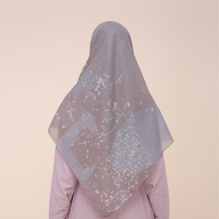 Bisa Cod - Zm Zaskia Mecca - Hijab Syari Paola Purple Scarf Kerudung Segi Empat Wangi