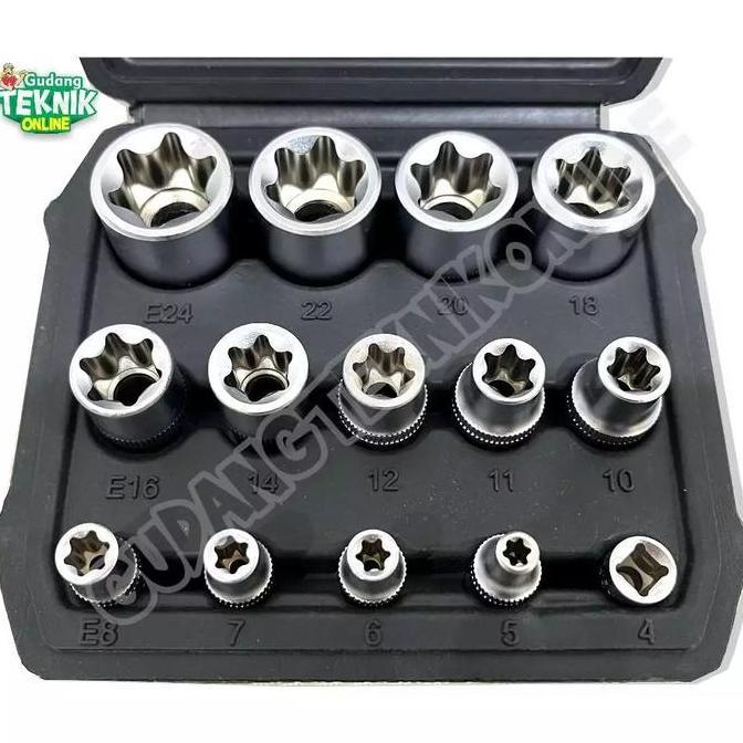 Mata Kunci Sock Sok Bintang E-STAR 14Pcs ALDO E4 E5 E6 E7 E8 E10 E11 E12 E14 E16 E18 E20 E22 E24 / K