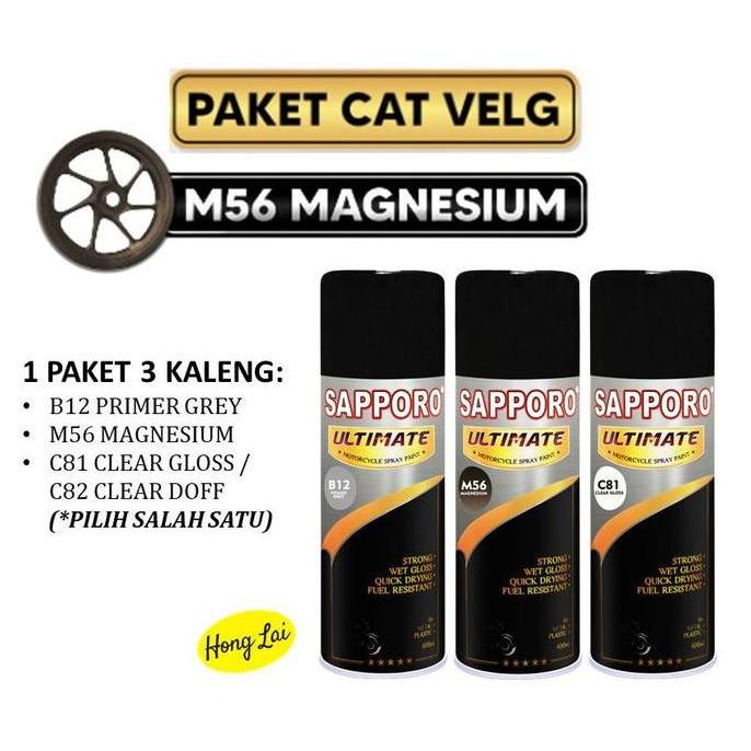 TERBARU - Paket Cat Velg Magnesium M56 Sapporo Ultimate / Sapporo Spray