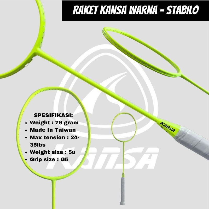 Raket Badminton / Raket Bulutangkis Kansa Warna Full Carbon Original