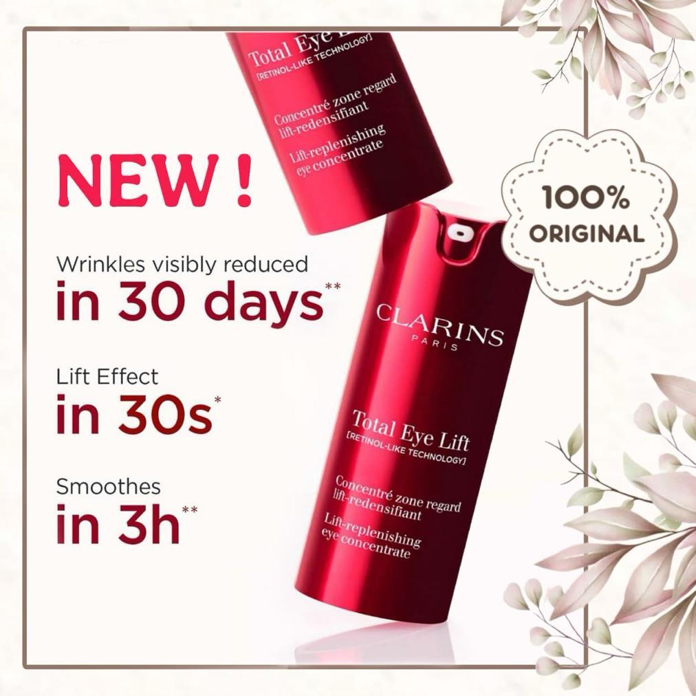 NEW CLARINS NEW Total Eye Lift Concentrate - 15ml Eye Care Anti-Puffiness Anti-Wrinkle Eye Cream Eye