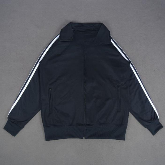 Original Jaket Tracktop Casual Pria Wanita Black Strip - Jaket Tracktop Polos