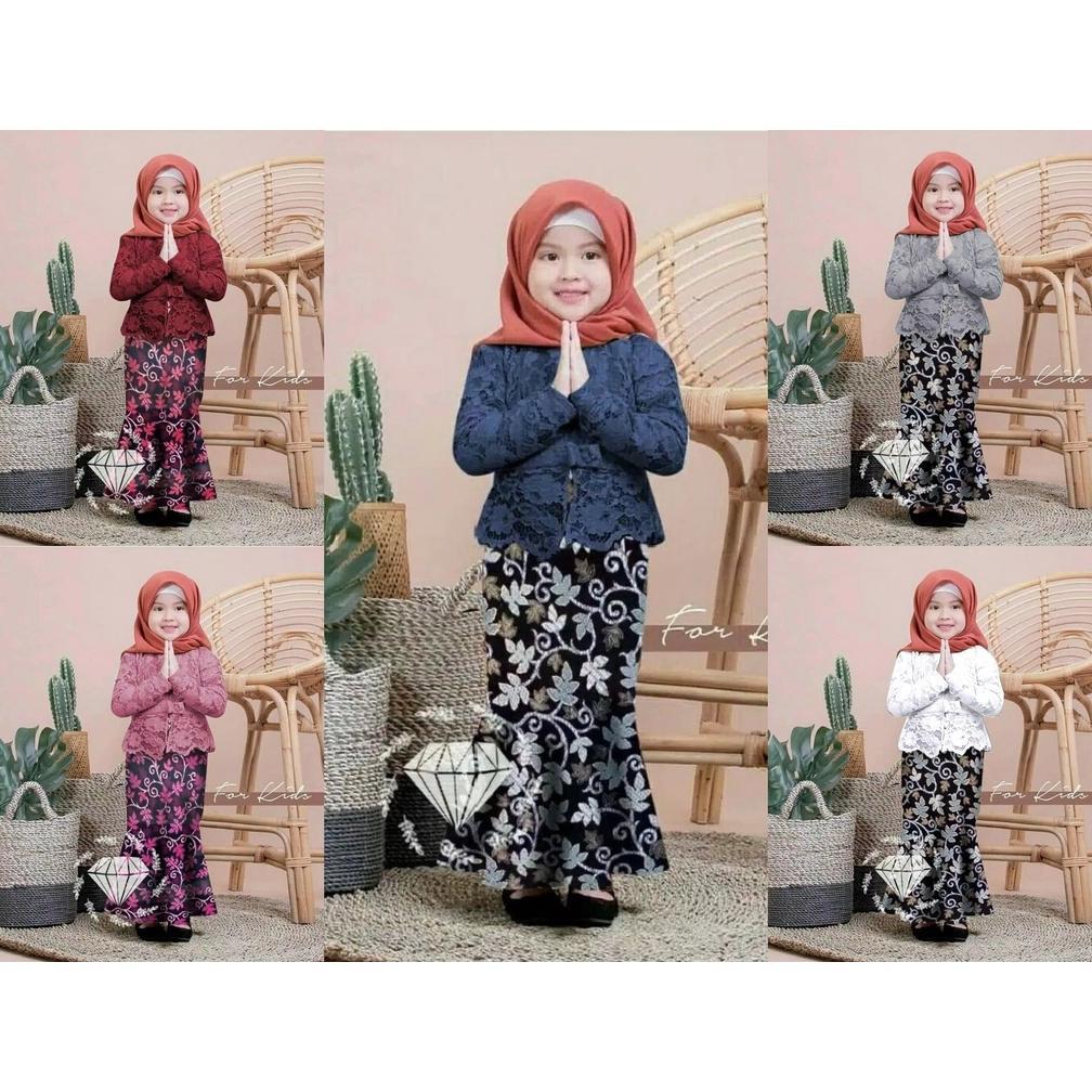 Setelan Kebaya Anak Brukat SHIREN KIDS / Kebaya Muslim Modern Pesta Kondangan
