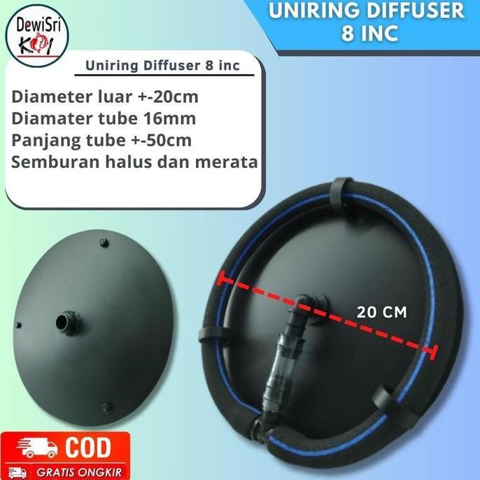 Selang Aerator Uniring Diffuser 8 Inch - Aerator Kolam Koi connector 1/2 Inch