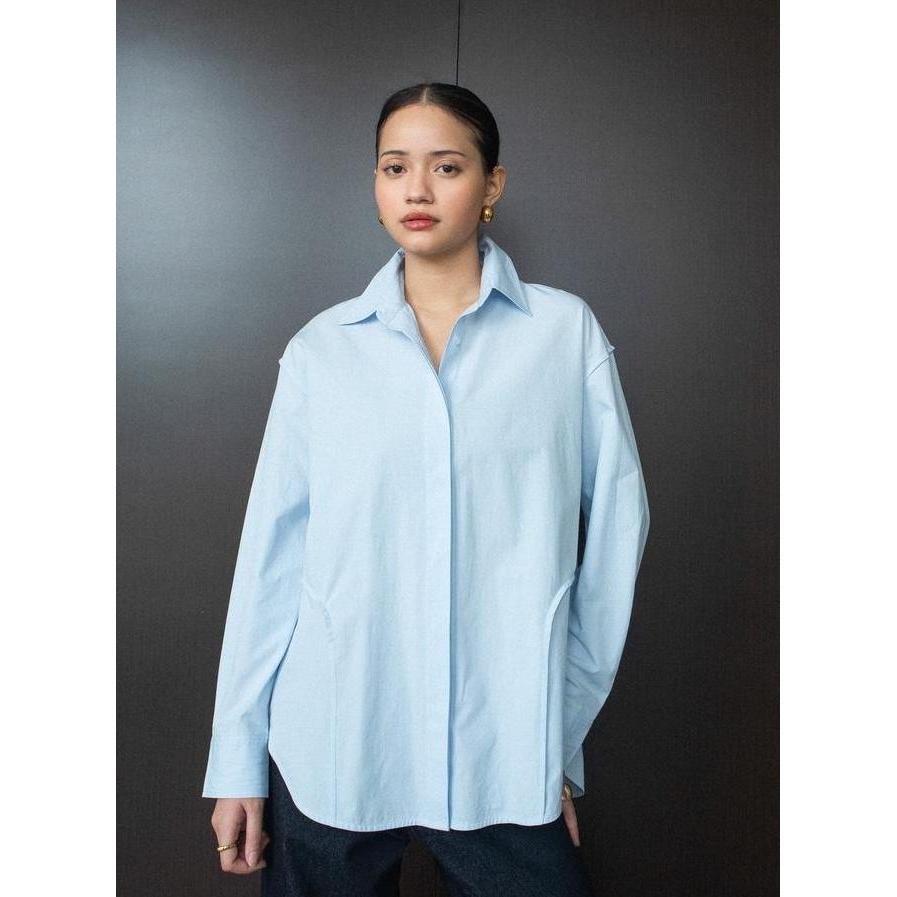 Kaiahati - Stovia Kaiahati Stovia Crease Side Oversize Shirt Kemeja Wanita