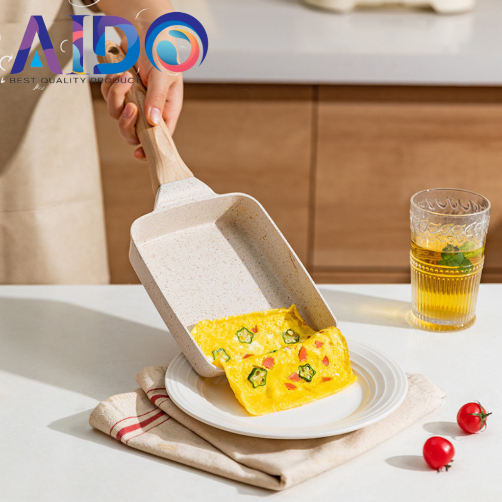 Penggorengan Tamagoyaki Telur Omelette Anti Lengket Marble Omelette Non-Stick Omelette Egg Fry Pan