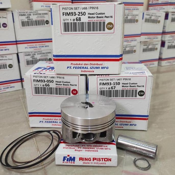 Piston Kit FIM FIM93 Pin 16 Custome Dome Mentah 66 67 68 SatriaFU