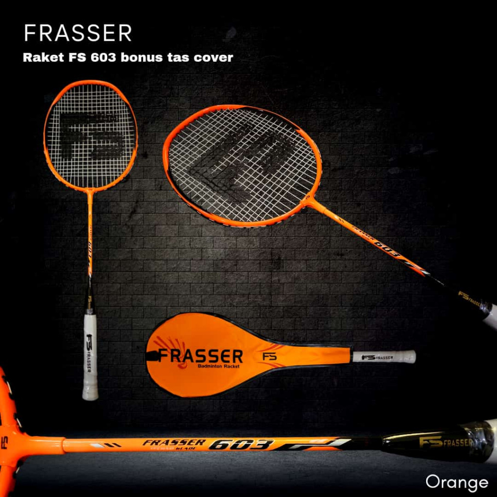 Frasser Raket Badminton Raket Bulutangkis Bonus Tas Full Cover Fs 603