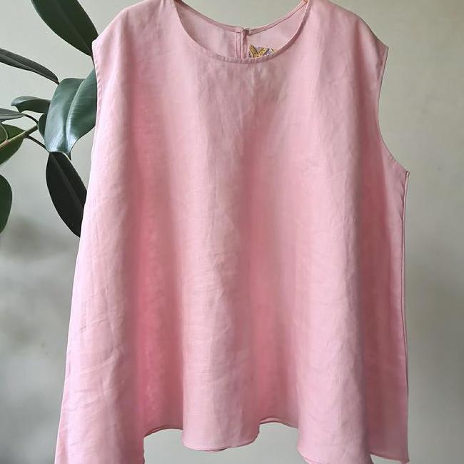 Nilu Top/Baju Linen/Linen Nilu Top Baju Linen Top/Atasan Linen/Sleeveless