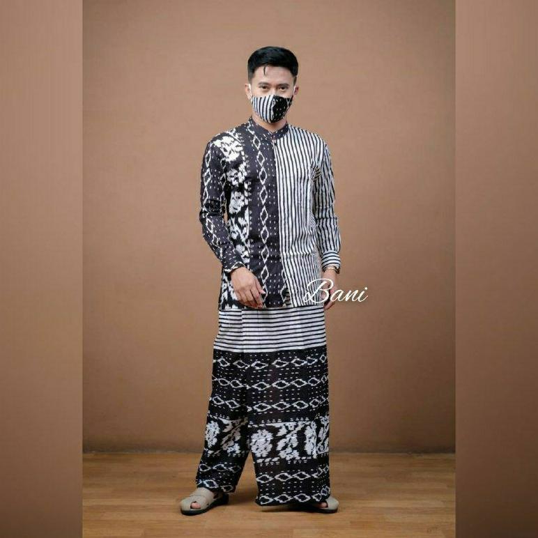 TERMURAH BAJU KOKO PRIA_SET SARUNG KOKO DAN SARUNG CELANA KOKO PAKAIAN MUSLIM PRIA
