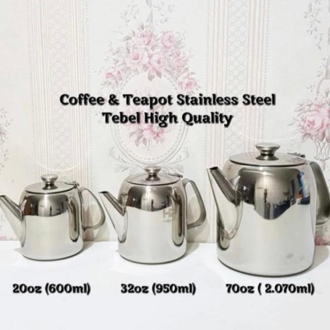 coffee teapot teko stainless tebal high quality / teh / kopi WO