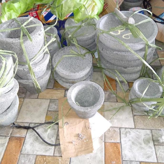 lumpang batu asli 35.cm lesung jumbo batu asli manual terlaris dan termurah best seller Cobek PS