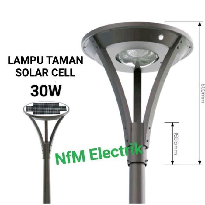 Audalux Lampu Taman Solar Cell Solar Panel 30W 4000K Outdoor/ LED Sorot Taman Tenaga Surya Tenaga Ma