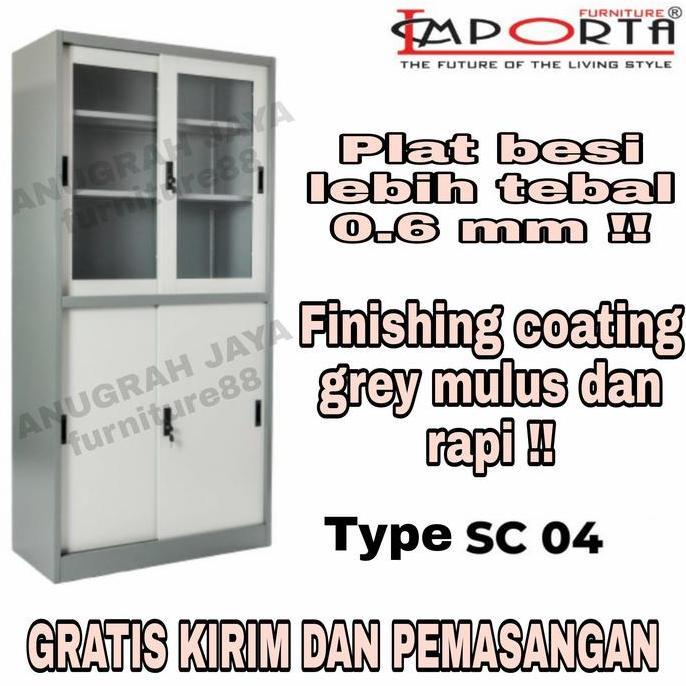 Lemari Arsip Pintu Sliding / Filing Cabinet Besi / Rak Arsip / Rak Berkas /Rak Buku