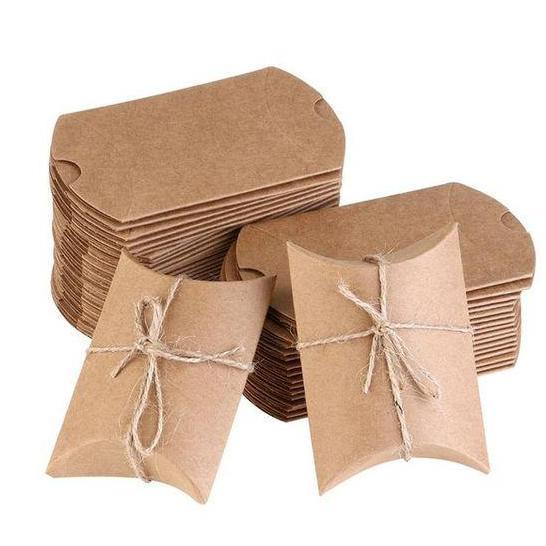 Avvolgere- Pillow Box Gift Bantal Kotak Kado Kraf/Hitam/Putih Besar