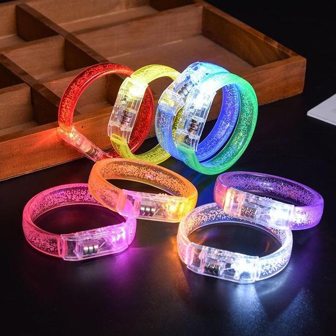 EZESJIT Isi 4 Gelang Akrilik Lampu Led Gelang Led Acrylic Wristband Gelang Led Konser Karnaval