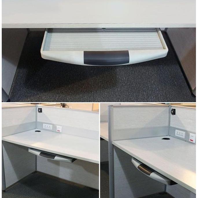 HAMDORA 1 Set Laci Keyboard Komputer Dan Rel 51X25CM Tempat Keyboard Bawah Meja Untuk Meja Komputer