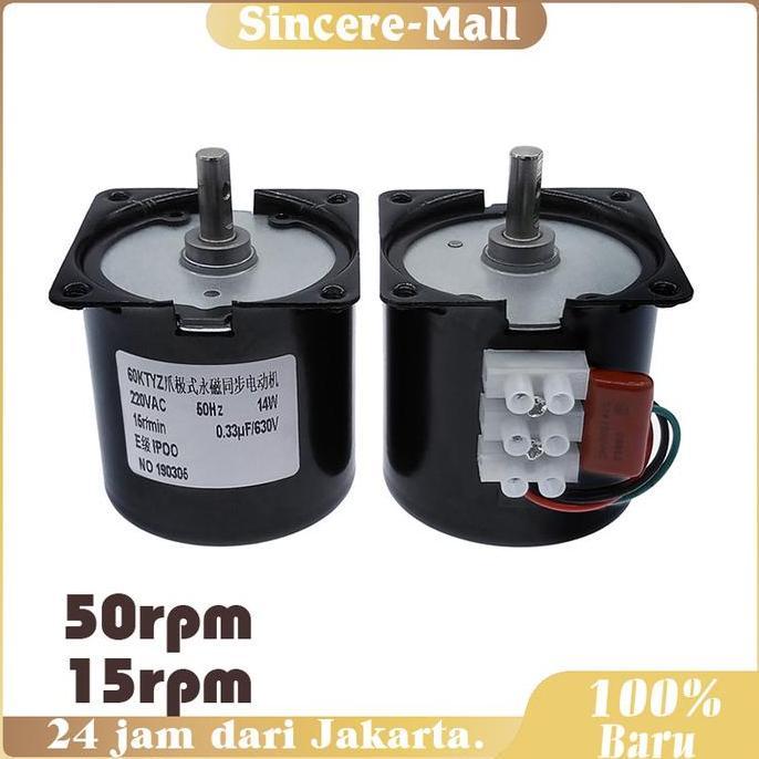 EZESJIT 15RPM 50RPM Ac Motor Motor Gearbox 14w 220v Permanent Magnet Synchronous Motor