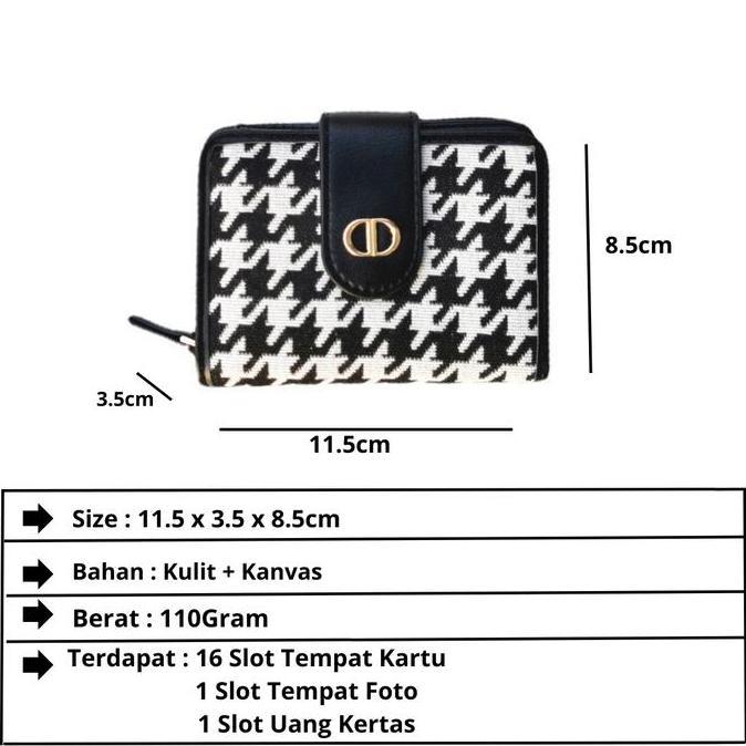 Join  Dompet Lipat Wanita Import Motif Square / Dompet Kartu Wanita Motif Houndstooth Square / Hound