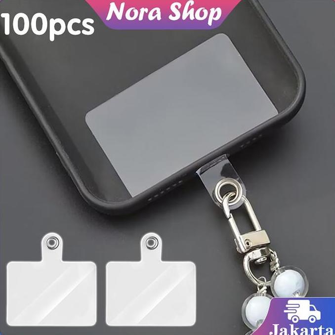 HASQUINE Mika Cantolan Hp Gantungan Casing Hp 100pcs Gantungan Mika Hp Mika Cantolan Holder Gantunga
