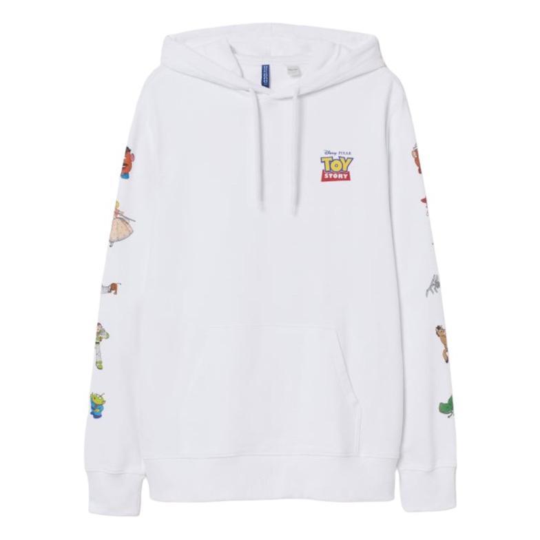 Termurah / Hot Sale Hoodie Unisex Hm Sablon Toy Story White Putih Hitam,  Flecee Katun
