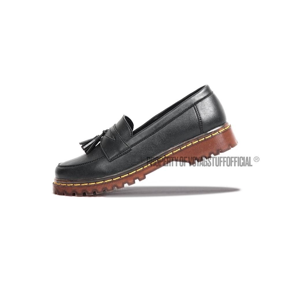 TERLARIS VOYAGSTUFFOFFICIAL - PENNY LOAFERS VAVA V1  BLACK KULIT WANITA