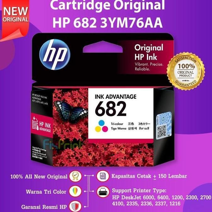 Original HP 682 Color 3YM76AA Cartridge Tinta 2775 2776 2777 2778 4176 / Cartridge HP 802 Deskjet 10