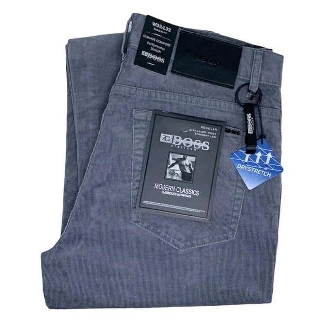 Celana Pria Corduroy Celana Pria Corduroy Stretch Grey Zg Boss - Regular Var11754