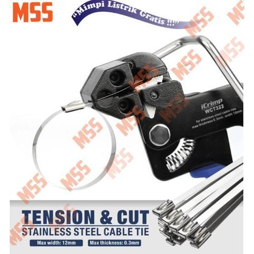Cable Tie Zip Gun IWISS WCT-322 Stainless Steel, BONUS Release Tool