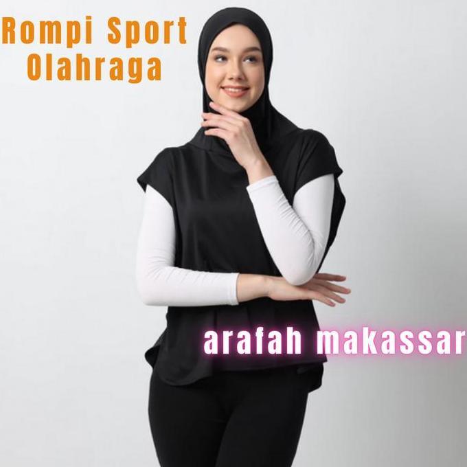 TERLARIS!! ARAFAH MAKASSAR_BAJU ROMPI SPORT HIJAB WANITA / BAJU ROMPI OLAHRAGA HIJAB / BAJU OLAHRAGA