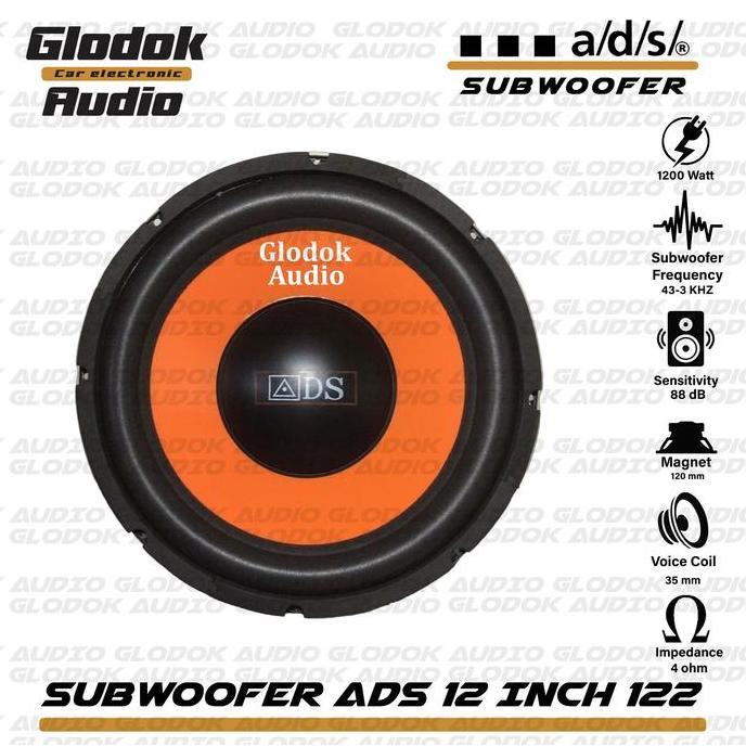 Glodok Audio Subwoofer Ads Ad-122-Or 12 Inch 300W 43-3Khz Sensitivitas 88Db Coil 35Mm Magnet 120Mm S