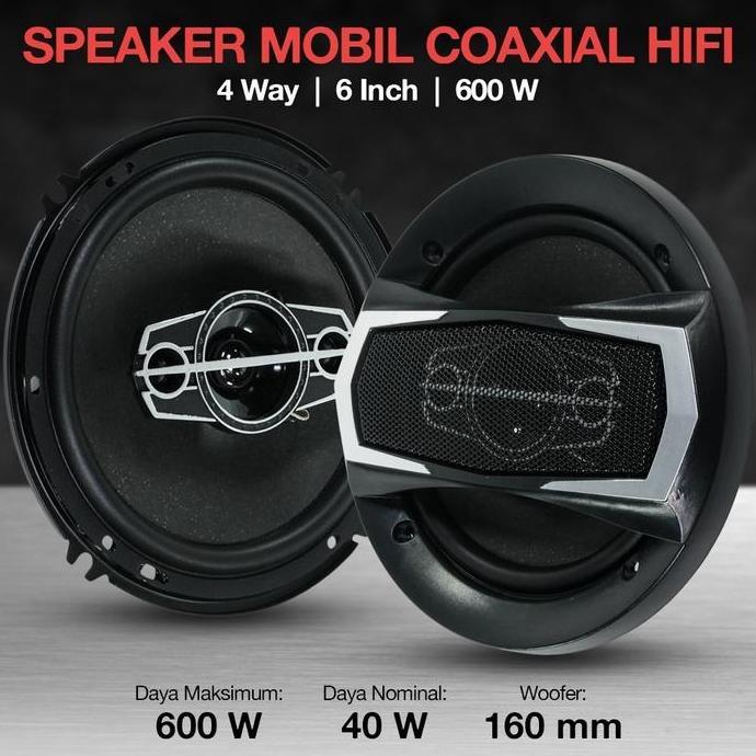 Speaker 6 Inch 600 W Coaxial Hifi 4 Way 2 Pcs Taffstudio - Yl-1698B