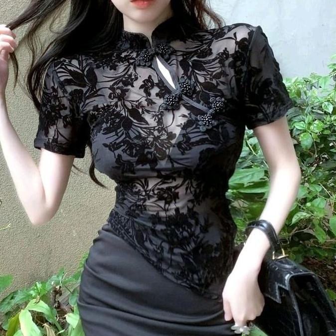VATGUVOH M02D85# CNY Asymmetric Cheongsam Top