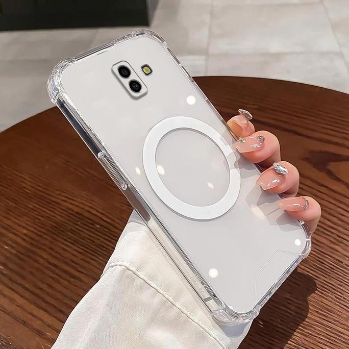 Ready Case  untuk Samsung A6 PLUS MAGSAFE Wireless Magnetic TPU KORI Bumper Magnetic Clear Softcase