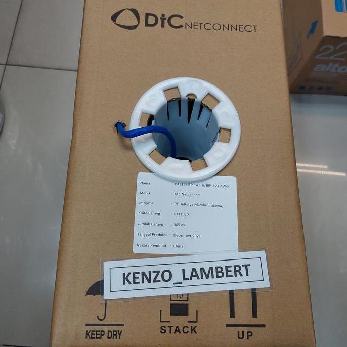 kabel data utp cat 6 DTC netconnect / Kabel UTP DTC CAT 6 305M Warna Biru